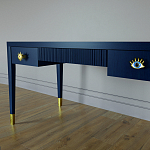 Письменный стол Elsa Dreams Blue Шпон дерево с двумя ящиками варинант исполнения - 4 | Loft Concept в Омске