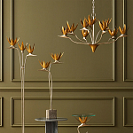 Люстра с плафонами в виде цветов Golden Bird of Paradise варинант исполнения - 5 | Loft Concept в Омске