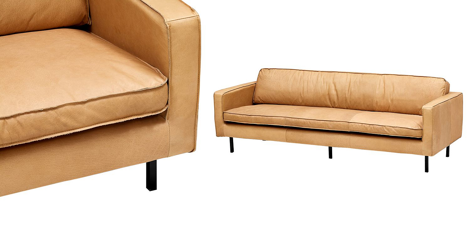 Диван Hubert Beige Leather Sofa Диван Hubert Beige Leather Sofa - Loft-Concept в Омске