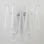 Бра с подвесками из рифленного стекла в форме капель на основании цвета хром Textured Glass варинант исполнения - 6 | Loft Concept в Омске