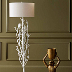 Торшер белый с цилиндрическим абажуром и каркасом в виде дерева Branched Tree варинант исполнения - 4 | Loft Concept в Омске