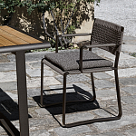 Дизайнерский стул с каркасом из металла с плетеными сиденьем и спинкой GREEN POINT Chair варинант исполнения - 6 | Loft Concept в Омске