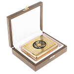 Портсигар на 20 сигарет с гравировкой Герба России в подарочной коробке Metal Cigarettes Cases варинант исполнения - 2 | Loft Concept в Омске