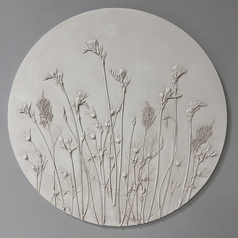 Панно Белые цветы Белый Серый в Омске | Loft Concept 