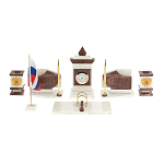 Настольный письменный набор из мрамора и лемезита с гербом и флагом России Marble Accessory варинант исполнения - 1 | Loft Concept в Омске