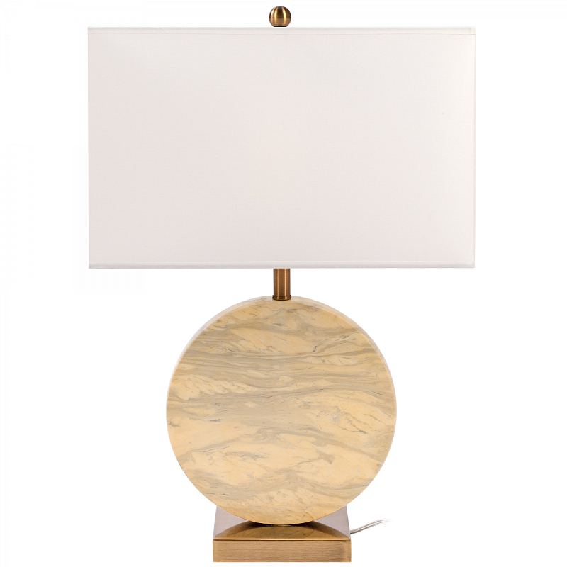 Настольная лампа Lua Grande Table Lamp beige marble Белый Бежево-серый Латунь в Омске | Loft Concept 