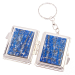 Зеркало брелок складное двухстороннее из натурального камня Лазурит Stone Mirrors варинант исполнения - 2 | Loft Concept в Омске