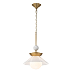 Подвесной светильник латунного цвета с конусовидным белым плафоном Quintiesse варинант исполнения - 3 | Loft Concept в Омске