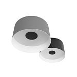 Потолочный светильник с 2-мя цилиндрическими абажурами серого и черного цвета Urban Dome варинант исполнения - 5 | Loft Concept в Омске