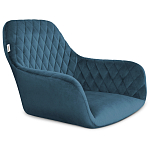 Барный стул со спинкой и подлокотниками на 4-х металлических ножках Douglas Rhombus Синий Велюр варинант исполнения - 2 | Loft Concept в Омске