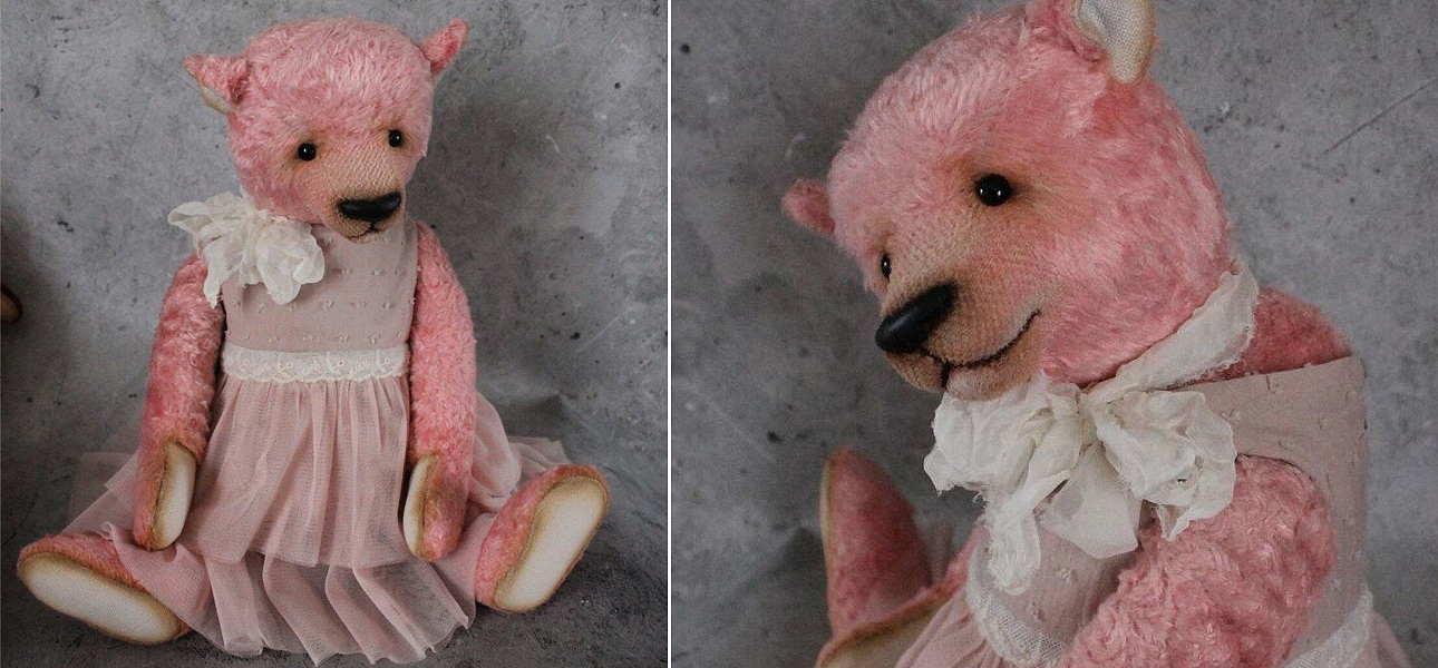 Авторская Кукла Плюшевый Медвежонок в Розовом Платье - Loft-Concept в Омске