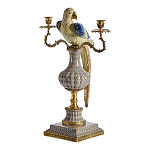 Подсвечникв образе попугая из фарфора с бронзовыми элементами Eden Garden варинант исполнения - 4 | Loft Concept в Омске