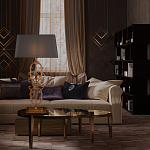 Настольная лампа на ажурном чугунном основании с серым абажуром Openwork Lamp варинант исполнения - 5 | Loft Concept в Омске