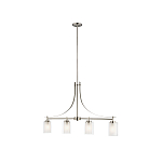 Люстра подвесная цвета никель с четырьмя матовыми стеклянными плафонами в современном стиле Generation Lighting варинант исполнения - 2 | Loft Concept в Омске