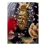 Ваза из фарфора черная с цветочной росписью и бронзовыми элементами Spring Garden варинант исполнения - 6 | Loft Concept в Омске