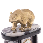 Часы настольные бронзовые с декором в виде медведя Bear Stone Clock варинант исполнения - 2 | Loft Concept в Омске