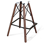 Барный стул со спинкой и подлокотниками на 4-х деревянных ножках Douglas Rhombus Синий Велюр варинант исполнения - 4 | Loft Concept в Омске