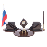 Настольный письменный набор из природного камня обсидиана коричневого Team leader варинант исполнения - 1 | Loft Concept в Омске