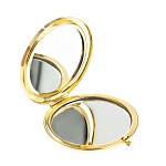 Зеркало карманное складное круглое из натурального камня Оникс в подарочной упаковке Gold Stone Mirrors варинант исполнения - 2 | Loft Concept в Омске