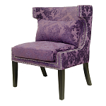 Полукресло с мягкой обивкой из жаккарда на 4-х ножках из массива березы Baroque Armchair violet варинант исполнения - 3 | Loft Concept в Омске