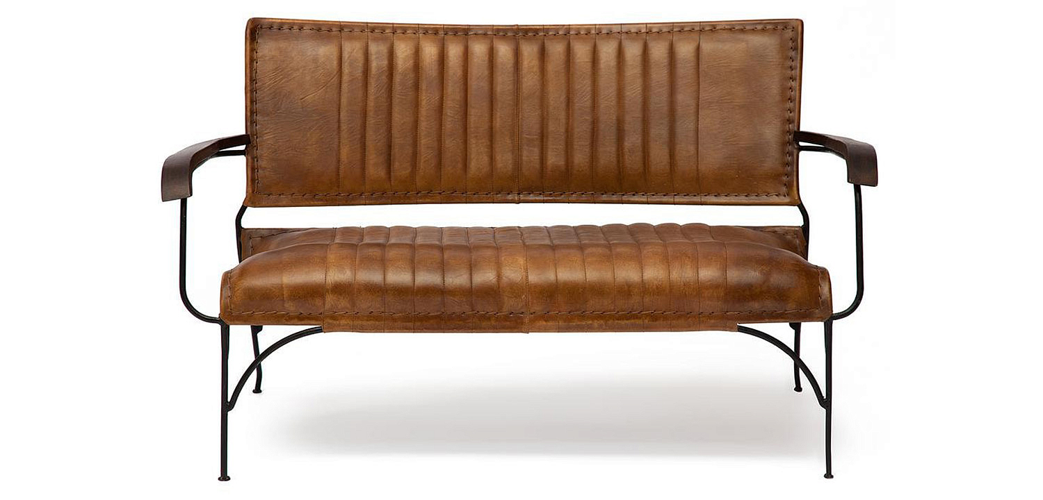 Диван-скамья из натуральной кожи Buffalo Leather Sofa two-seater Диван-скамья из натуральной кожи Buffalo Leather Sofa two-seater - Loft-Concept в Омске