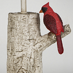 Настольная лампа с тканевым абажуром и основанием в виде птицы на дереве Simurq варинант исполнения - 4 | Loft Concept в Омске