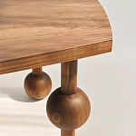 Обеденный стол деревянный с круглыми декоративными элементами на ножках Koko варинант исполнения - 2 | Loft Concept в Омске