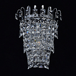 Бра настенное цвета хром с прозрачными квадратными хрустальными подвесками Crystal Regena варинант исполнения - 3 | Loft Concept в Омске
