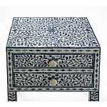 Тумбочка прикроватная White Pearl BEDSIDE CABINET 2 blue DRAWER варинант исполнения - 2 | Loft Concept в Омске