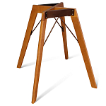 Стол обеденный с коричневой прямоугольной столешницей из керамики на четырех деревянных ножках Brown Ceramics варинант исполнения - 3 | Loft Concept в Омске