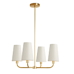 Люстра золотая с белыми тканевыми абажурами Coolness варинант исполнения - 1 | Loft Concept в Омске