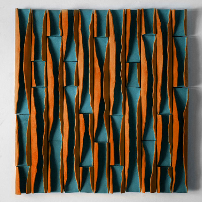 Объемное фактурное панно Metropolis Terracotta Бирюзовый Терракотовый в Омске | Loft Concept 