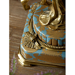 Ваза голубого цвета из фарфора с золотым растительным орнаментом и бронзовыми фигурками женщин Eden Garden porcelain and bronze варинант исполнения - 9 | Loft Concept в Омске