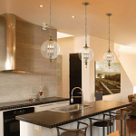 Подвесной светильник с прозрачным шарообразным стеклянным плафоном Feiss варинант исполнения - 6 | Loft Concept в Омске