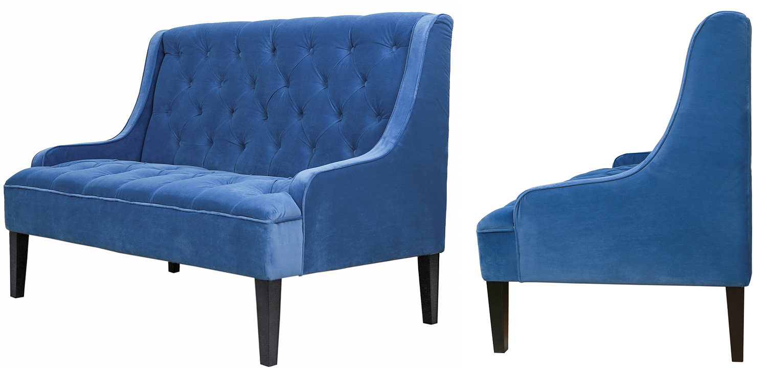 Диван Folket Sofa velour blue Диван Folket Sofa velour blue - Loft-Concept в Омске