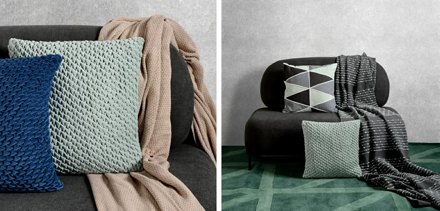 Подушка Purnama Quilting mint Подушка Purnama Quilting mint - Loft-Concept в Омске