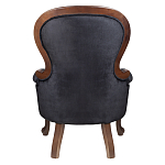 Кресло с мягкой обивкой из черного велюра на 4-х деревянных ножках Evelyn Classical Armchair варинант исполнения - 3 | Loft Concept в Омске