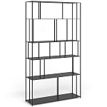 Стеллаж из металла широкий Wide Menzie Metal Rack Black варинант исполнения - 1 | Loft Concept в Омске