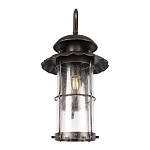 Уличный настенный светильник с цилиндрическим плафоном и изогнутым кованым каркасом Elysian Lanterns варинант исполнения - 4 | Loft Concept в Омске