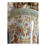 Ваза высокая из фарфора на бронзовом основании Turquoise Blooming Garden варинант исполнения - 8 | Loft Concept в Омске