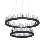 Люстра с двумя кольцами черного цвета с хрустальными элементами QUARTZ CRYSTAL варинант исполнения - 1 | Loft Concept в Омске