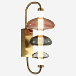 Бра с плафоном из разноцветного стекла Glass Peonies варинант исполнения - 3 | Loft Concept в Омске