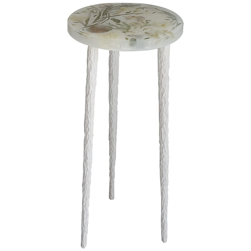 Круглый журнальный столик со столешницей из эпоксидной смолы Epoxy Resin Flowers Coffee Table Белый Черный Розовый Мульти Круглый журнальный столик со столешницей из эпоксидной смолы Epoxy Resin Flowers Coffee Table Белый Черный Розовый Мульти в Омске | Loft Concept
