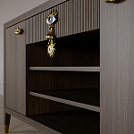 Комод-буфет Elsa Dreams Walnut с открытыми полками   варинант исполнения - 4 | Loft Concept в Омске