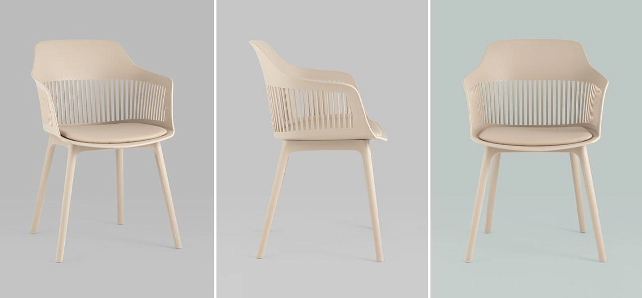 Стул Crocus Chair Бежевый цвет Велюровая подушка Стул Crocus Chair Бежевый цвет Велюровая подушка - Loft-Concept в Омске