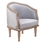 Кресло низкое с мягкой обивкой из велюра на 4-х деревянных ножках Emile Armchair grey варинант исполнения - 1 | Loft Concept в Омске