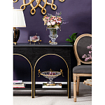 Ваза из прозрачного стекла на бронзовой подставке с ободком и ручками в виде стрекоз Eden Garden варинант исполнения - 7 | Loft Concept в Омске