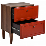 Тумба прикроватная красная из массива бука с 2-мя ящиками Wenge Light варинант исполнения - 3 | Loft Concept в Омске