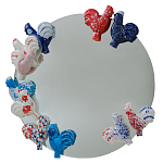 Зеркало круглое с декором в виде петушков Cockerel варинант исполнения - 1 | Loft Concept в Омске