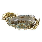 Чаша голубого цвета с оранментом и и бронзовыми фигурами леопардов Eden Garden варинант исполнения - 4 | Loft Concept в Омске